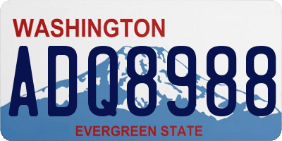 WA license plate ADQ8988