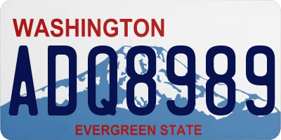 WA license plate ADQ8989