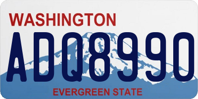 WA license plate ADQ8990