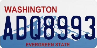 WA license plate ADQ8993