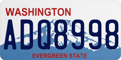 WA license plate ADQ8998