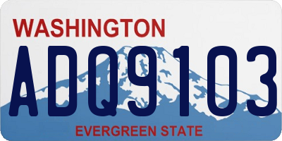 WA license plate ADQ9103