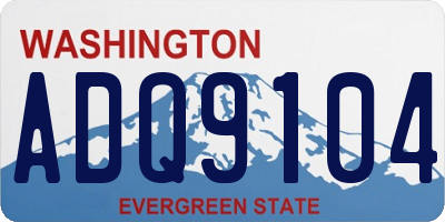 WA license plate ADQ9104