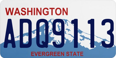 WA license plate ADQ9113