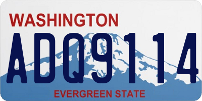 WA license plate ADQ9114