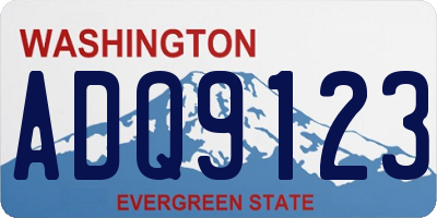 WA license plate ADQ9123