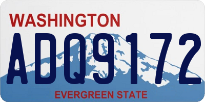 WA license plate ADQ9172