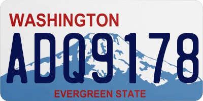 WA license plate ADQ9178