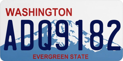 WA license plate ADQ9182