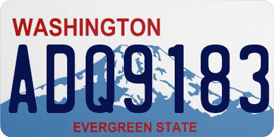 WA license plate ADQ9183