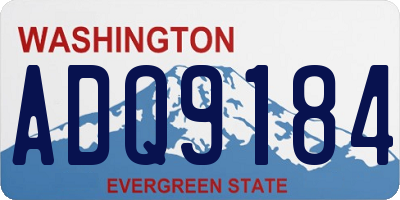 WA license plate ADQ9184