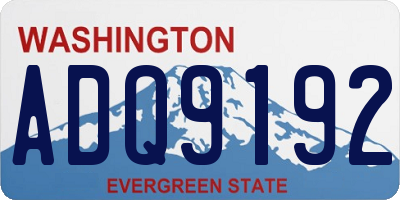 WA license plate ADQ9192