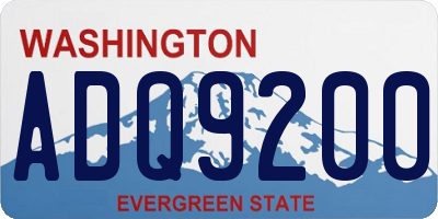 WA license plate ADQ9200