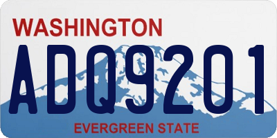 WA license plate ADQ9201