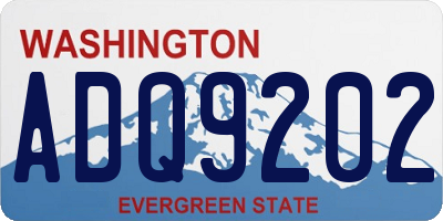 WA license plate ADQ9202