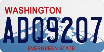 WA license plate ADQ9207