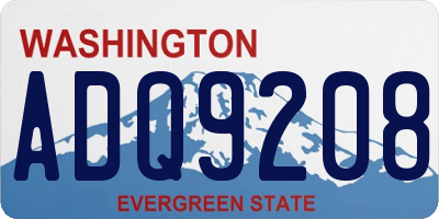 WA license plate ADQ9208