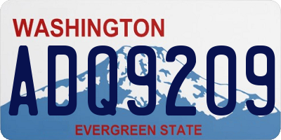 WA license plate ADQ9209