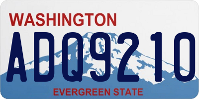 WA license plate ADQ9210