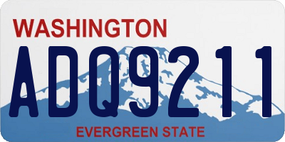 WA license plate ADQ9211
