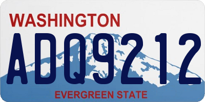 WA license plate ADQ9212