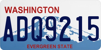 WA license plate ADQ9215