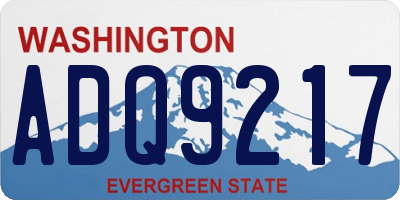 WA license plate ADQ9217