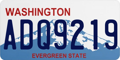 WA license plate ADQ9219