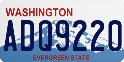 WA license plate ADQ9220