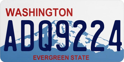 WA license plate ADQ9224