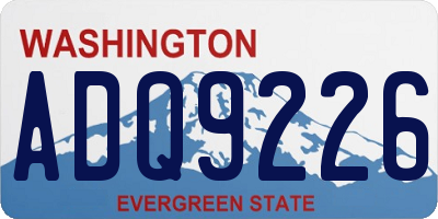 WA license plate ADQ9226