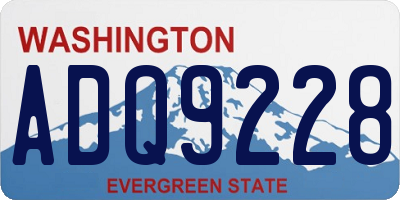 WA license plate ADQ9228