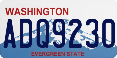 WA license plate ADQ9230