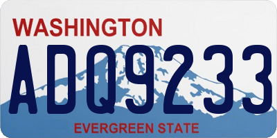 WA license plate ADQ9233