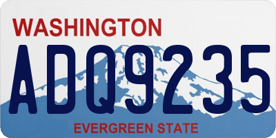 WA license plate ADQ9235