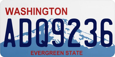 WA license plate ADQ9236