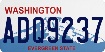 WA license plate ADQ9237