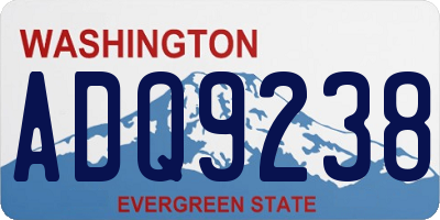 WA license plate ADQ9238