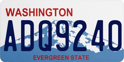WA license plate ADQ9240