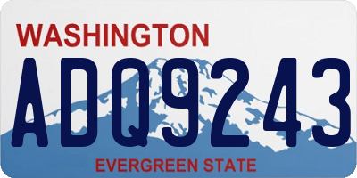 WA license plate ADQ9243