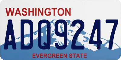 WA license plate ADQ9247
