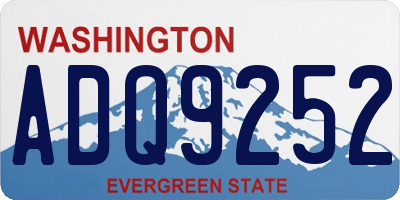 WA license plate ADQ9252