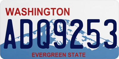 WA license plate ADQ9253