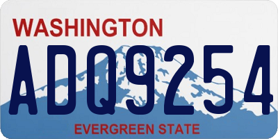 WA license plate ADQ9254