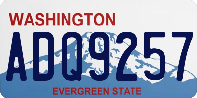 WA license plate ADQ9257
