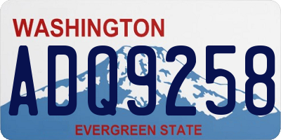 WA license plate ADQ9258