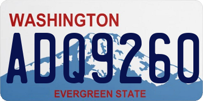 WA license plate ADQ9260