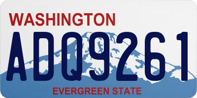 WA license plate ADQ9261