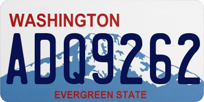 WA license plate ADQ9262