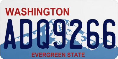 WA license plate ADQ9266